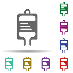 Poster - Blood bag in multi color style icon. Simple glyph, flat vector of blood donation icons for ui and ux, website or mobile application