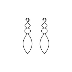 Poster - Earrings color icon. Simple thin line, outline vector of boho icons for ui and ux, website or mobile application