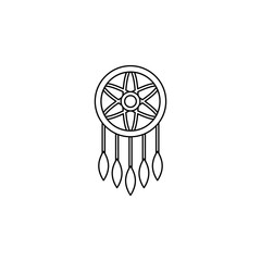 Poster - Dreamcatcher color icon. Simple thin line, outline vector of boho icons for ui and ux, website or mobile application