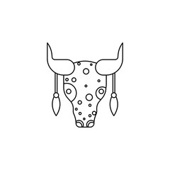 Poster - Cow color icon. Simple thin line, outline vector of boho icons for ui and ux, website or mobile application