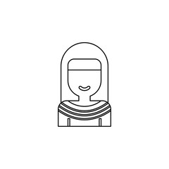 Poster - Native american girl color icon. Simple thin line, outline vector of boho icons for ui and ux, website or mobile application
