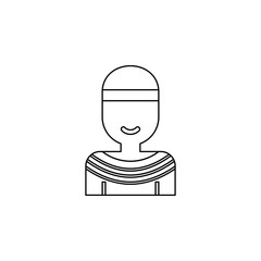 Poster - Native american boy color icon. Simple thin line, outline vector of boho icons for ui and ux, website or mobile application
