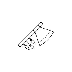 Poster - Axe color icon. Simple thin line, outline vector of boho icons for ui and ux, website or mobile application