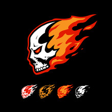 Skull In Flame Logo Template