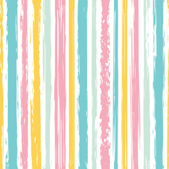 Poster - Abstract seamless pattern in pastel colors. Watercolor lines. Hand drawn striped. Paint brush and strokes. Fashion texture. Modern stylish design for interior, packaging, wallpaper, background, prints