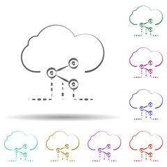 Poster - Cloud sharing icon. Element of multi color cloud technology icon for mobile concept and web apps. Detailed Cloud sharing icon can be used for web and mobile on white background