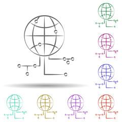 Poster - Global data icon. Element of multi color cloud technology icon for mobile concept and web apps. Detailed Global data icon can be used for web and mobile on white background