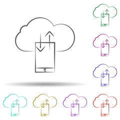 Poster - Mobile file transfer cloud icon. Element of multi color cloud technology icon for mobile concept and web apps. Detailed Mobile file transfer cloud icon can be used for web on white background