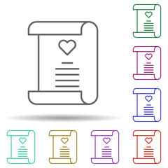Poster - Letter, communication in multi color style icon. Simple thin line, outline vector of communication icons for ui and ux, website or mobile application