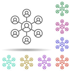 Poster - People, communication in multi color style icon. Simple thin line, outline vector of communication icons for ui and ux, website or mobile application