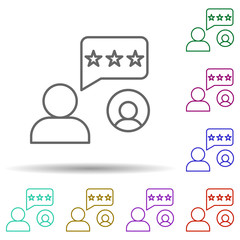 Poster - Rate, communication in multi color style icon. Simple thin line, outline vector of communication icons for ui and ux, website or mobile application