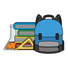 Sticker - school bag with tube test and books