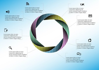 Wall Mural - Circle divided to eight parts filled by color patterns