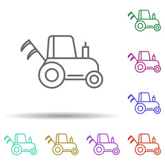 Poster - Farm cultivator in multi color style icon. Simple thin line, outline vector of consruction machinery icons for ui and ux, website or mobile application