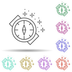 Poster - Diving compass in multi color style icon. Simple thin line, outline vector of diving icons for ui and ux, website or mobile application