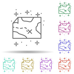 Poster - Map location in multi color style icon. Simple thin line, outline vector of diving icons for ui and ux, website or mobile application