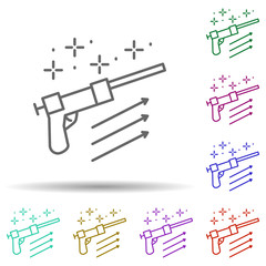 Poster - Diving gun in multi color style icon. Simple thin line, outline vector of diving icons for ui and ux, website or mobile application