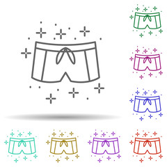 Poster - Diving swimsuit in multi color style icon. Simple thin line, outline vector of diving icons for ui and ux, website or mobile application