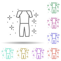 Poster - Diving wetsuit in multi color style icon. Simple thin line, outline vector of diving icons for ui and ux, website or mobile application