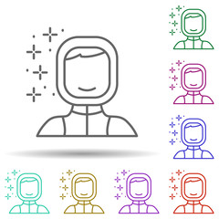 Poster - Diving diver in multi color style icon. Simple thin line, outline vector of diving icons for ui and ux, website or mobile application