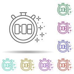 Poster - Diving stopwatch in multi color style icon. Simple thin line, outline vector of diving icons for ui and ux, website or mobile application