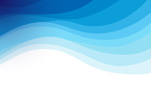 Abstract Fluid Blue Ocean Wave Marine Banner Vector Background Illustration.