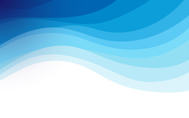 Abstract fluid blue ocean wave marine banner vector background illustration.