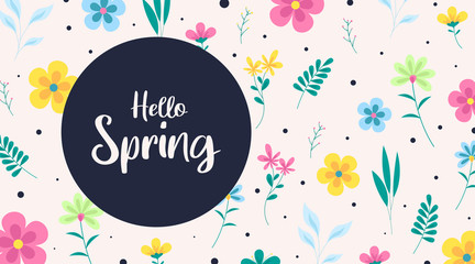 Hello spring background illustration