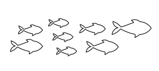 Wall Mural - shoal of fish. vector illustration.