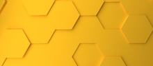 Abstract Modern Yellow Honeycomb Background