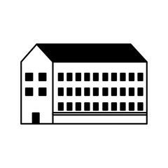 Sticker - school building on white background