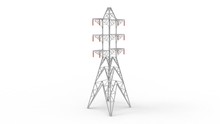 3d Rendering Of A Electricity Tower Isolated On A White Background