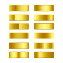 Poster - Set of golden vector gradients isolated on white.