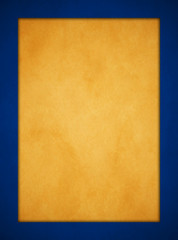 Wall Mural - Elegant Rich Gold Parchment. Rich Blue Textured Frame. Portrait Orientation.