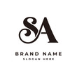 Initial letter SA logo design template - vector