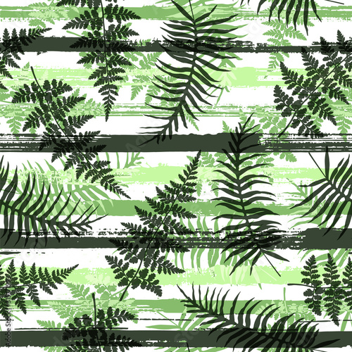 Tropical new zealand fern frond and bracken grass