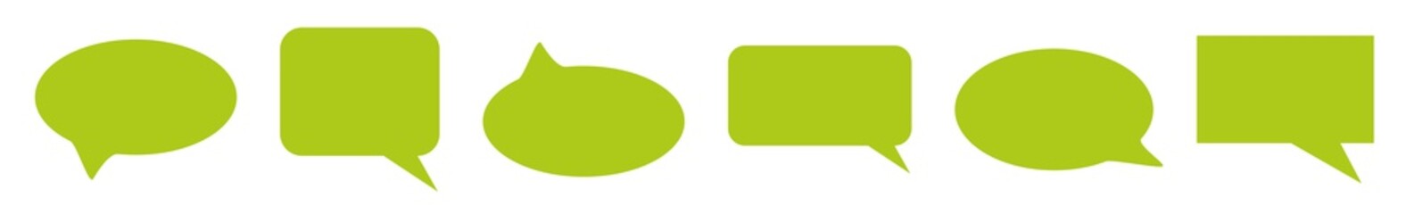 speech bubble balloon icon green | blank bubbles | communication symbol | message logo | cartoon sig