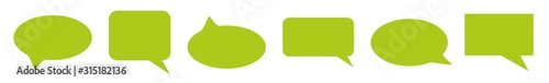 Fotografía Speech Bubble Balloon Icon green | Blank Bubbles | Communication Symbol | Messag