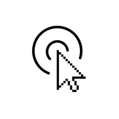 Poster - click icon. cursor symbol icon. mouse click symbol