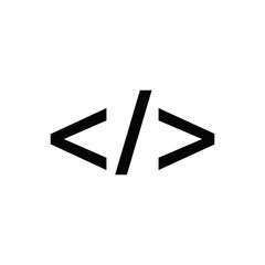 Poster - Html icon vector. Code icon. black vector illustration