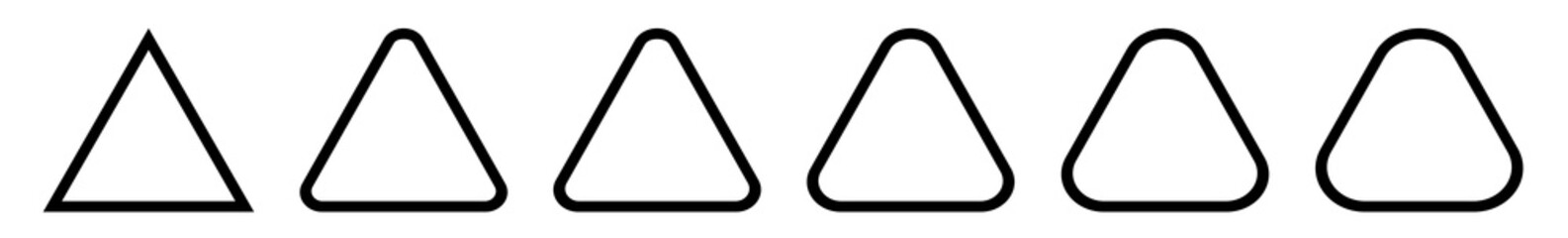 Wall Mural - triangle icon black rounded | label triangles | frame logo | emblem | traffic sign | road symbol | i