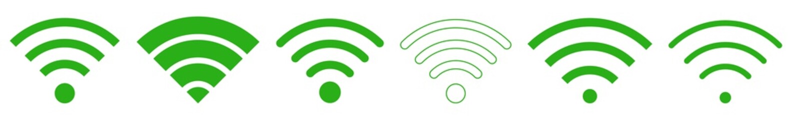Wall Mural - wireless green eco | internet connection | signal icon | variations