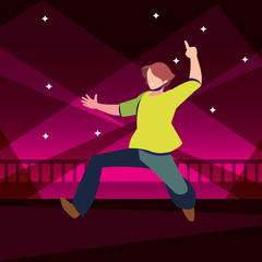 Poster - young man dancing in nightclub