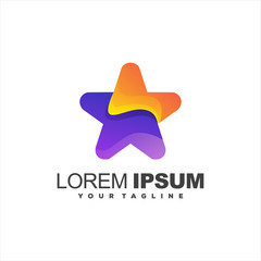 awesome star gradient logo design