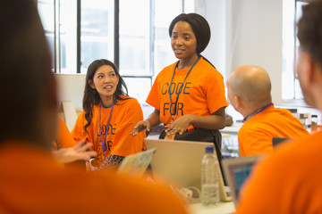 Hackers coding for charity at hackathon