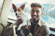 © Robert Daly/Caia Image - Portrait smiling young man holding dog