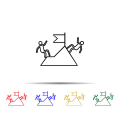 Poster - competitors multi color style icon. Simple thin line, outline vector of web icons for ui and ux, website or mobile application