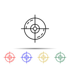 Poster - market target multi color style icon. Simple thin line, outline vector of web icons for ui and ux, website or mobile application
