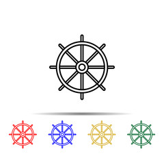 Poster - market target multi color style icon. Simple thin line, outline vector of web icons for ui and ux, website or mobile application