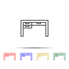 Poster - office table multi color style icon. Simple thin line, outline vector of web icons for ui and ux, website or mobile application